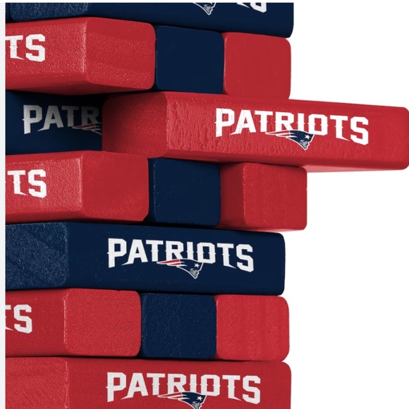 NFL New England Patriots Table Top Stackers Tower Blocks Build Game Board NEW - Picture 2 of 3